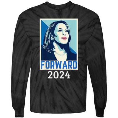 Kamala Harris Forward 2024 Presidential Election President Tie-Dye Long Sleeve Shirt