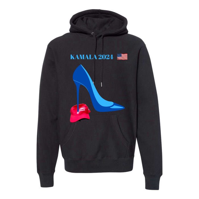 Kamala Harris For President 2024 High Heel Crushed Maga Hat Premium Hoodie