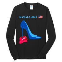 Kamala Harris For President 2024 High Heel Crushed Maga Hat Tall Long Sleeve T-Shirt