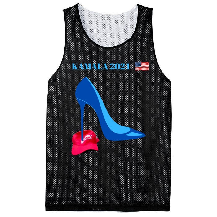 Kamala Harris For President 2024 High Heel Crushed Maga Hat Mesh Reversible Basketball Jersey Tank