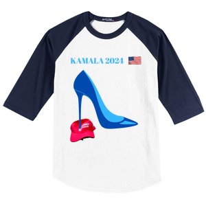 Kamala Harris For President 2024 High Heel Crushed Maga Hat Baseball Sleeve Shirt