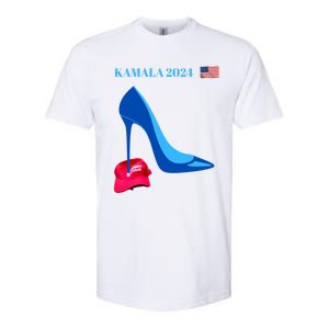 Kamala Harris For President 2024 High Heel Crushed Maga Hat Softstyle CVC T-Shirt