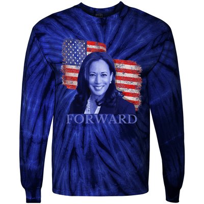 Kamala Harris Forward 2024 Presidential Election President Tie-Dye Long Sleeve Shirt