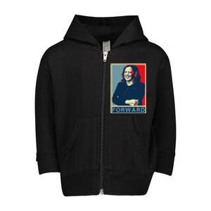 Kamala Harris Forward 2024 Presidential Election President Toddler Zip Fleece Hoodie