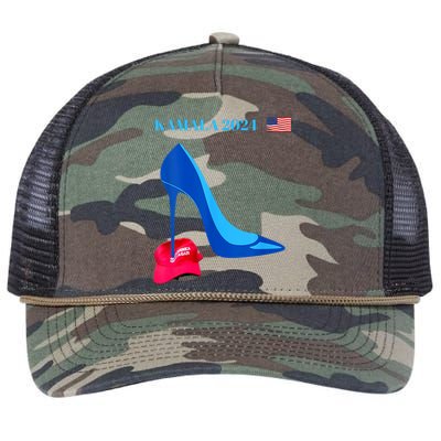 Kamala Harris For President 2024 High Heel Crushed Maga Retro Rope Trucker Hat Cap