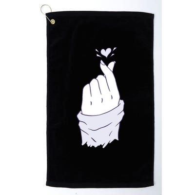 Korean Hand Finger Heart Kgiftpop Saranghae Purple Gift Platinum Collection Golf Towel