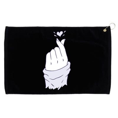 Korean Hand Finger Heart Kgiftpop Saranghae Purple Gift Grommeted Golf Towel