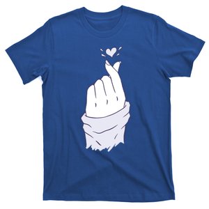 Korean Hand Finger Heart Kgiftpop Saranghae Purple Gift T-Shirt