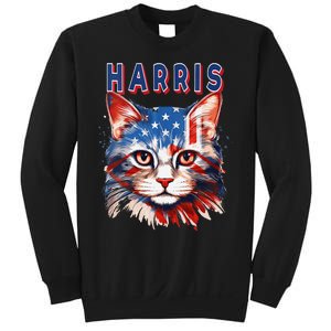 Kamala Harris For President 2024 Election Usa Flag Cat Lady Sweatshirt