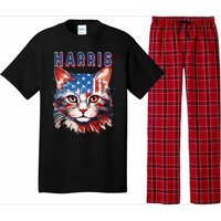 Kamala Harris For President 2024 Election Usa Flag Cat Lady Pajama Set