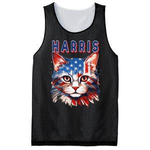 Kamala Harris For President 2024 Election Usa Flag Cat Lady Mesh Reversible Basketball Jersey Tank