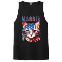 Kamala Harris For President 2024 Election Usa Flag Cat Lady PosiCharge Competitor Tank