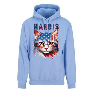 Kamala Harris For President 2024 Election Usa Flag Cat Lady Unisex Surf Hoodie