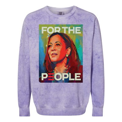 Kamala Harris For People 2024 Election President Colorblast Crewneck Sweatshirt