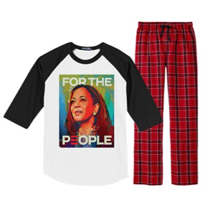 Kamala Harris For People 2024 Election President Raglan Sleeve Pajama Set