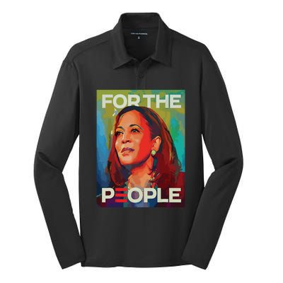 Kamala Harris For People 2024 Election President Silk Touch Performance Long Sleeve Polo