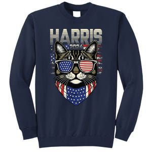 Kamala Harris For President 2024 Funny Cat Lady Tall Sweatshirt