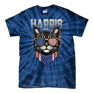 Kamala Harris For President 2024 Funny Cat Lady Tie-Dye T-Shirt