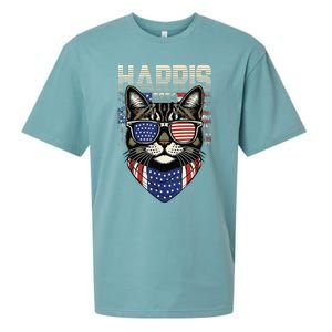 Kamala Harris For President 2024 Funny Cat Lady Sueded Cloud Jersey T-Shirt