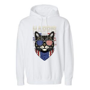 Kamala Harris For President 2024 Funny Cat Lady Garment-Dyed Fleece Hoodie