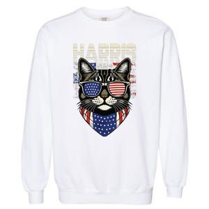 Kamala Harris For President 2024 Funny Cat Lady Garment-Dyed Sweatshirt