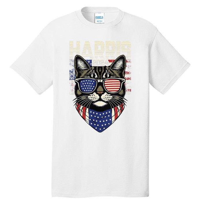 Kamala Harris For President 2024 Funny Cat Lady Tall T-Shirt