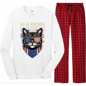 Kamala Harris For President 2024 Funny Cat Lady Long Sleeve Pajama Set