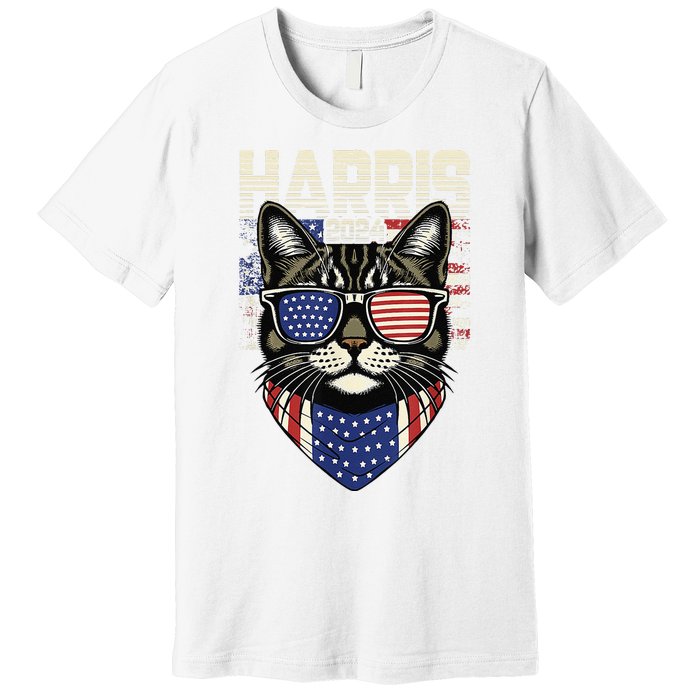 Kamala Harris For President 2024 Funny Cat Lady Premium T-Shirt