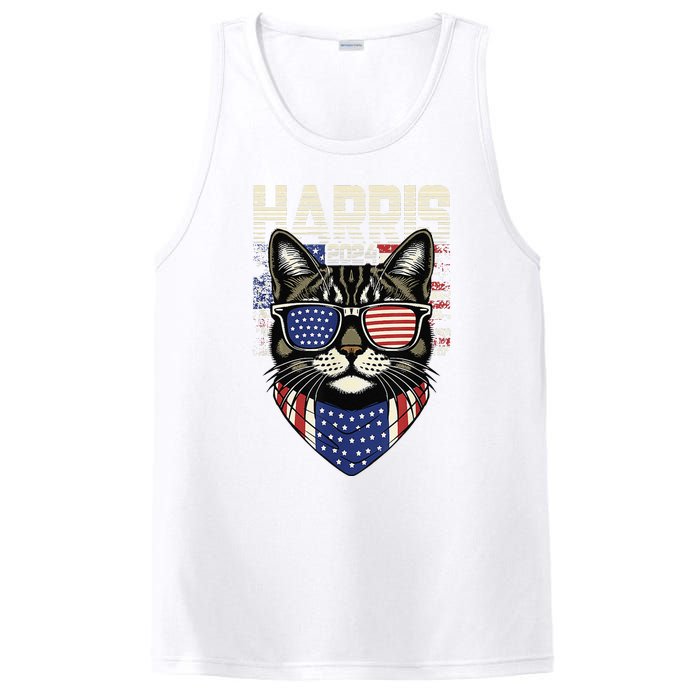 Kamala Harris For President 2024 Funny Cat Lady PosiCharge Competitor Tank