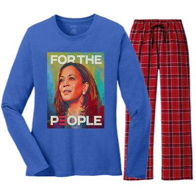 Kamala Harris For People 2024 Election President Gift Women's Long Sleeve Flannel Pajama Set 