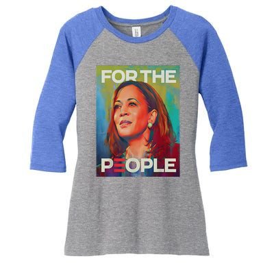 Kamala Harris For People 2024 Election President Gift Women's Tri-Blend 3/4-Sleeve Raglan Shirt