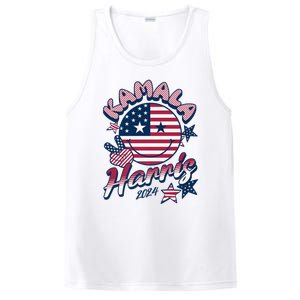 Kamala Harris For President 2024 Smiley Emoji Icon Us Flag PosiCharge Competitor Tank