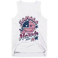 Kamala Harris For President 2024 Smiley Emoji Icon Us Flag Tank Top