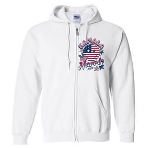 Kamala Harris For President 2024 Smiley Emoji Icon Us Flag Full Zip Hoodie