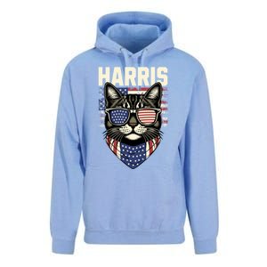 Kamala Harris For President 2024 Funny Cat Lady Graphic Gift Unisex Surf Hoodie