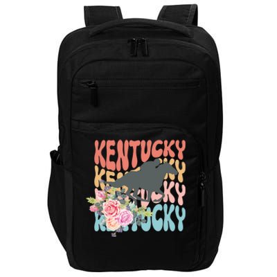 Kentucky Horse Floral Colorful Retro Impact Tech Backpack