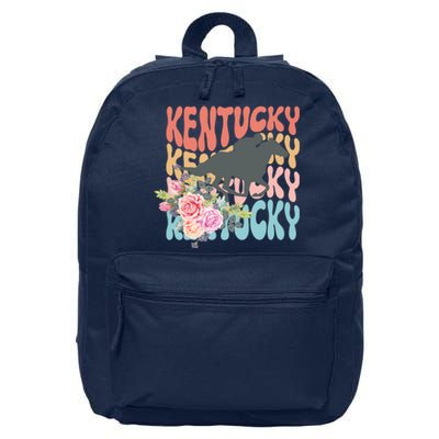 Kentucky Horse Floral Colorful Retro 16 in Basic Backpack