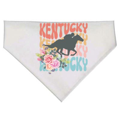 Kentucky Horse Floral Colorful Retro USA-Made Doggie Bandana