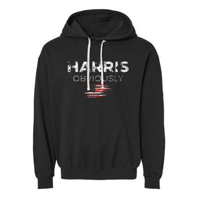 Kamala Harris For President 2024 Obviously Garment-Dyed Fleece Hoodie