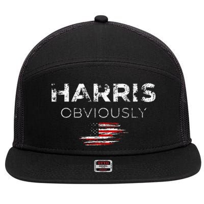 Kamala Harris For President 2024 Obviously 7 Panel Mesh Trucker Snapback Hat