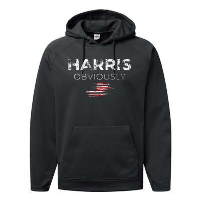 Kamala Harris For President 2024 Obviously Performance Fleece Hoodie