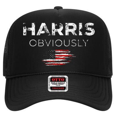 Kamala Harris For President 2024 Obviously High Crown Mesh Back Trucker Hat