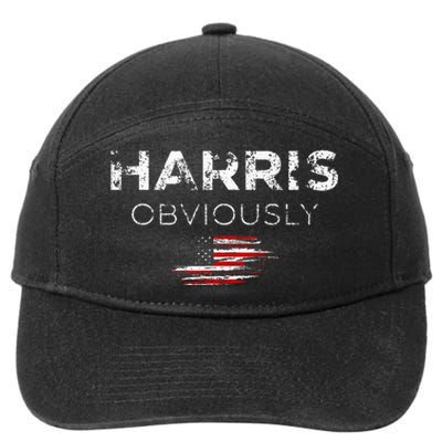 Kamala Harris For President 2024 Obviously 7-Panel Snapback Hat