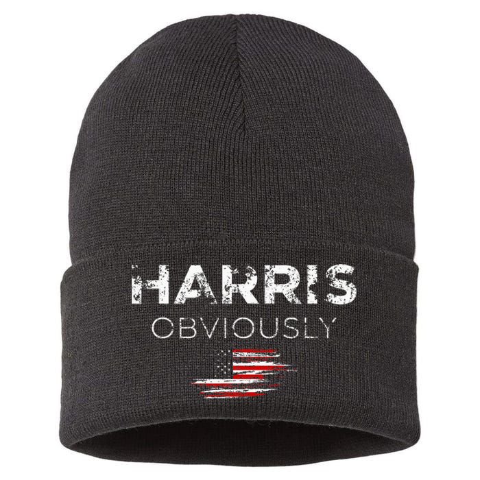 Kamala Harris For President 2024 Obviously Sustainable Knit Beanie