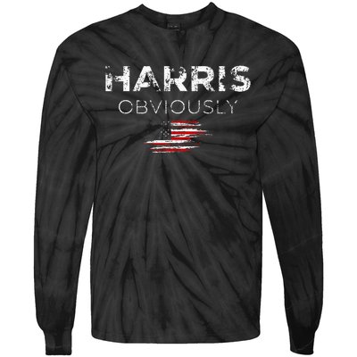 Kamala Harris For President 2024 Obviously Tie-Dye Long Sleeve Shirt