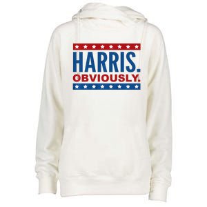 Kamala Harris For President Obviously 2024 Womens Funnel Neck Pullover Hood