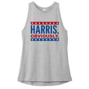 Kamala Harris For President Obviously 2024 Ladies PosiCharge Tri-Blend Wicking Tank