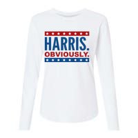 Kamala Harris For President Obviously 2024 Womens Cotton Relaxed Long Sleeve T-Shirt