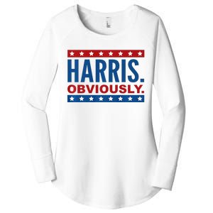 Kamala Harris For President Obviously 2024 Women's Perfect Tri Tunic Long Sleeve Shirt