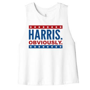 Kamala Harris For President Obviously 2024 Women's Racerback Cropped Tank